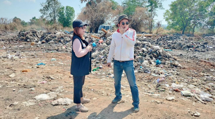 ลงพื้นที่ ตรวจสอบผลการดำเนินการฝังกลบขยะมูลฝอย 