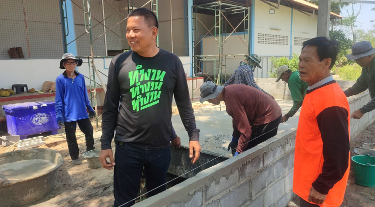 ดำเนินการสร้างศาลาอเนกประสงค์ ณ ฌาปนสถาน ตำบลจระเข้หิน อำเภอครบุรี จังหวัดนครราชสีมา