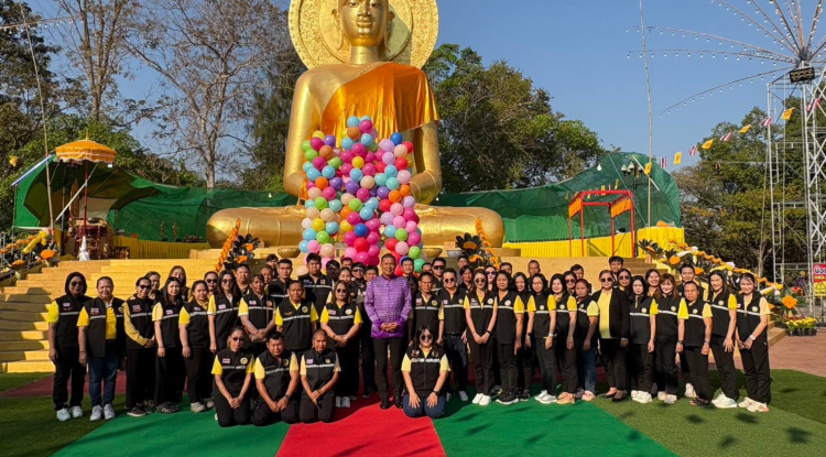 พิธีเปิดงานปิดทองฉลองพระใหญ่ชัยมงคล และประเพณีก่อเจดีย์ข้าวเปลือก ประจำปี 2568 
