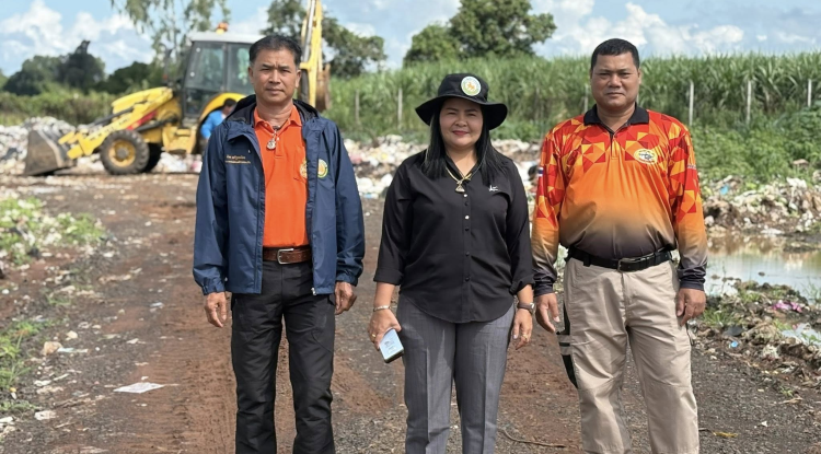 ลงพื้นที่ จัดระเบียบบ่ขยะเทศบาลฯ เพื่อมิให้เกิดปัญหา กลิ่น ควันรบกวนชุมชนจระเข้หิน